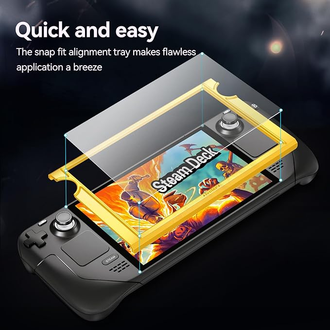 ivoler 2-Pack anti-glare Etched Screen Protector for Steam Deck 7.0''/Steam Deck OLED 7.4'', Matte Anti Glare Tempered Glass with Alignment Frame Anti-Scratch Full Coverage Guard for Steam Deck