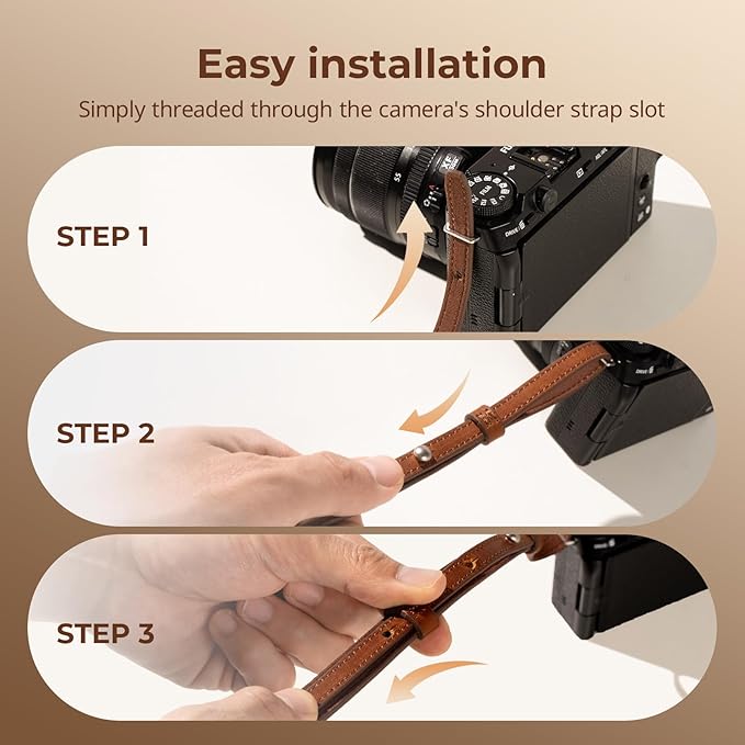 SMALLRIG Universal Leather Camera Neck Shoulder Strap for DSLR, Adjustable 100 to 110cm (39 to 43in), Max Load 10kg (22lb)