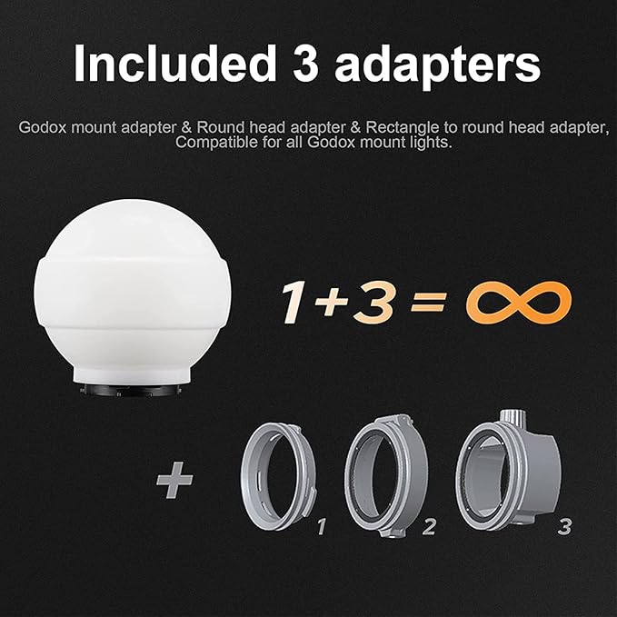 Godox ML-CD15 Camera Flash Diffusion Dome for Godox V1 V860III V860II V850II TT685II TT600 TT560II TT520II TT660 ML30 ML30Bi ML60 ML60Bi AD100PRO AD200PRO AD300PRO AD400PRO