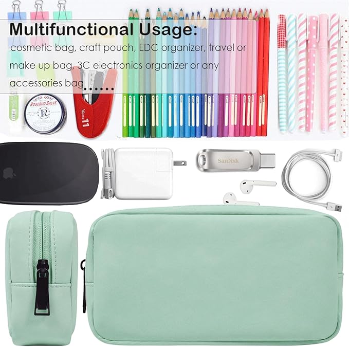 Electronic Organizer Travel Cable Accessories Bag, Electronic Organizer Case, Electronic Accessories Organizer Bag for Cable, Cord, Charger, Phone, Power Bank, Earphone (Big-Mint Green)