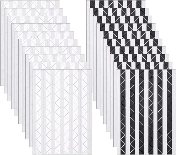 Bememo 2040 Pieces Self-Adhesive Photo Corners Stickers Acid Free Photo Mounting Corners for DIY Scrapbook, Album, Memory Books, Journal, Diary (Black and Transparent)