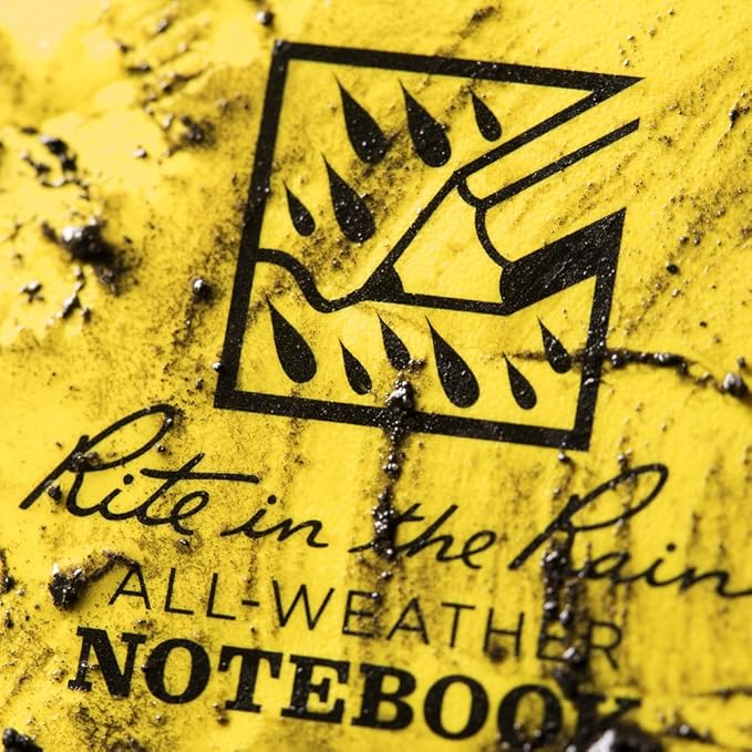 Rite In The Rain Weatherproof Side Spiral Notebook, 4.625" x 7", Yellow Cover, Metric Field Pattern (No. 363)