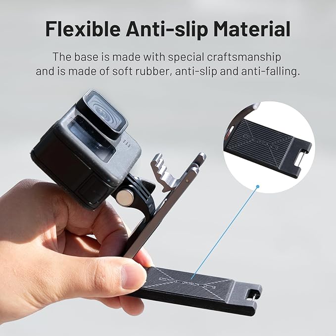 PGYTECH Backpack Shoulder Strap Holder Clip for DJI OSMO Action 6/5 Pro/Pocket/Xtra Muse, GoPro 13/12/11, Insta360 Action Camera Gimbal Accessories Adjustable Shoulder Pad and 360° Rotating Base