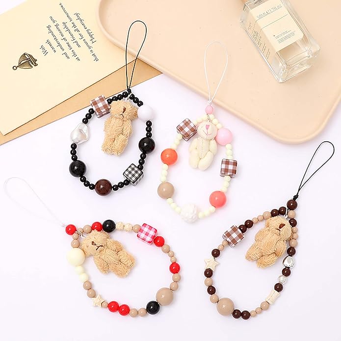 Beaded Phone Charm Lanyard Strap Girly Style Fixed Beads Pearl Lanyards