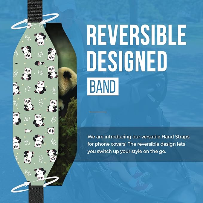 Switchbands Universal Phone Grip Strap – Customizable & Reversible Elastic Phone Strap Grip Holder, Ultra-Slim Finger Strap for Phone Case, Cell Phone Grip for Secure One-Hand Use - Pandamodium