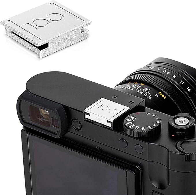Upgraded Q3 43 Q2 Metal Hot Shoe Cover Protector Cap for Leica Q3 43 Q2 Camera, Hotshoe Cover with Full-Coverage Design & Silicone Cushion, Limited Edition for Leica 100th Anniversary - Silver