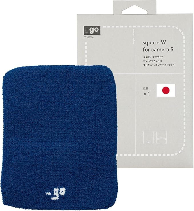 PACKING KNIT_GO Camera Cover, Square W, Made in Japan, S size, Blue