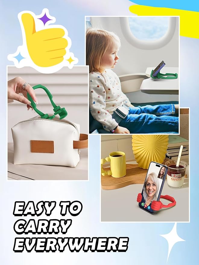 Easter Basket Stuffers for Teens Girls Boys Adults Cell Phone Stand: UPGRADE Adjustable Thumbs Up Lazy Phone Holder for Desk Fun Birthday Gifts Ideas for Kids Teenage Women Men Trendy Cool Gadgets