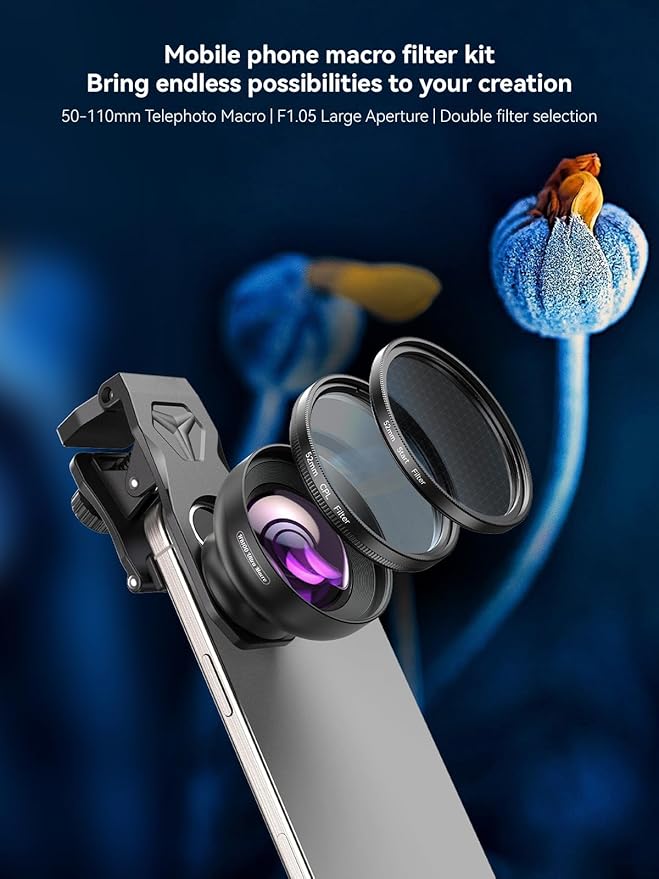 MIAO LAB 100 Ultra Macro Lens + 52mm CPL Filter & Star Filter - Macro Lens for iPhone, Android Phone | Professional Macro Photography of Flowers, Iinsects, Jewelry, Food Details and Small Objects