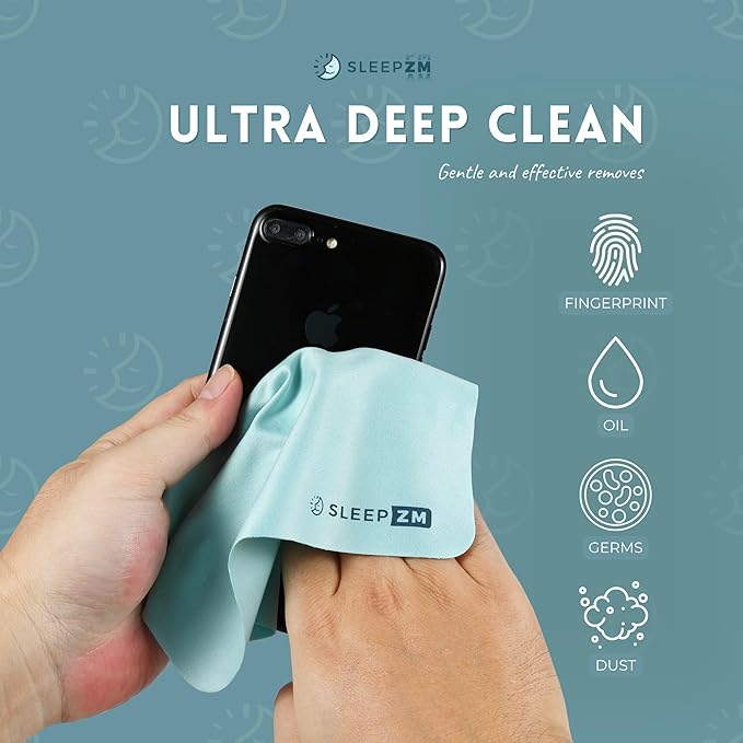 Sleep ZM 3 Pack Special Blue Light Glasses Microfiber Cleaning Cloths - Safe and Effective Cleans Lenses, Screens, Cameras, Eyeglasses, Cell Phone, LCD TV Screens and More (6X7)