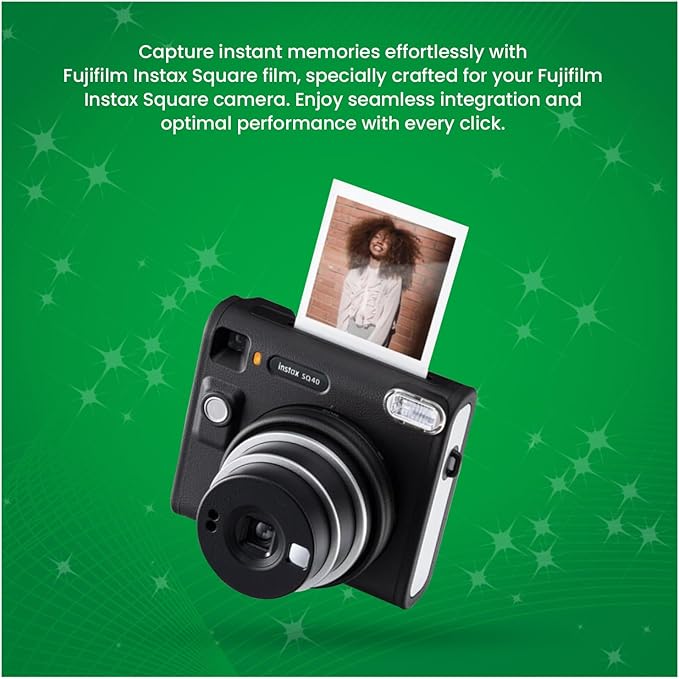 Fujifilm Instax Square Instant Film - 20 Exposures (20 Sheets) - for Fujifilm instax Square Instant Camera + BluebirdSales Microfiber Cloth Value Bundle