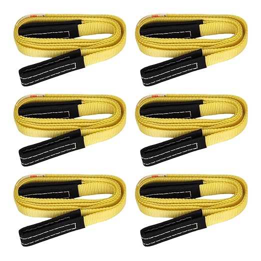 XSTRAP STANDARD 6PK 1" x8' Lift Sling Web Strap/Wear Guard End, 4,000 lbs Break Strength Lifting Straps with 2 Reinforced Loops for Tree Saver Lifting Furniture Appliances Machine