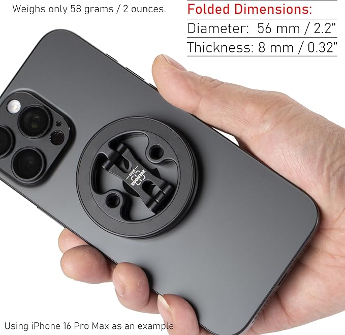 Dual Ring Magnetic Phone Holder– Ultra-Compact, Foldable, and Durable Aluminum Alloy Phone Stand for iPhone 12 13 14 15 16 (Compatible with MagSafe Cases)