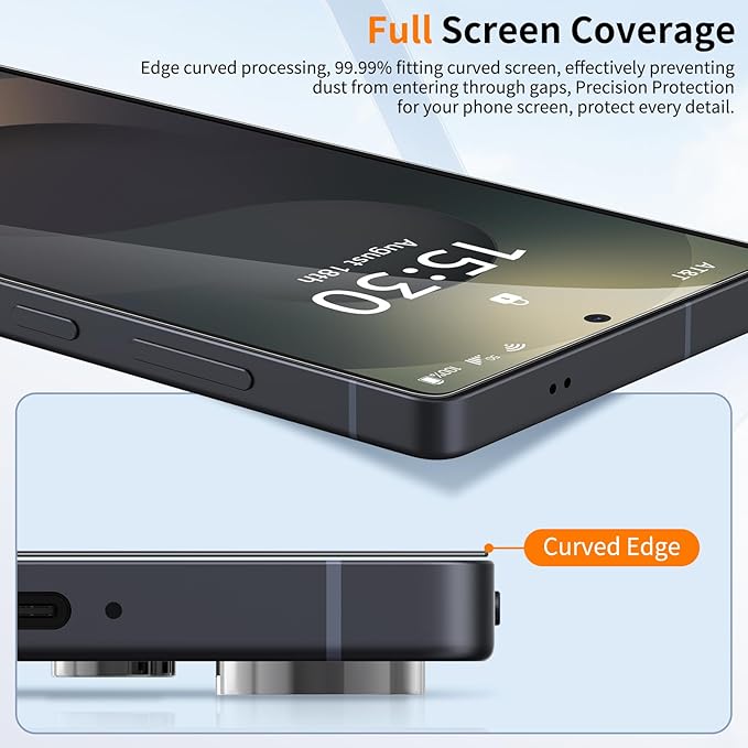 posidentists 2 Pack Screen Protector for Galaxy S25 Ultra【6.9" 】,Galaxy S25 Ultra Screen Protector with 1-Second Auto-Install,9H Hardness, Military-Grade Shatterproof, Full Coverage, HD Clear Glass film,Case Friendly