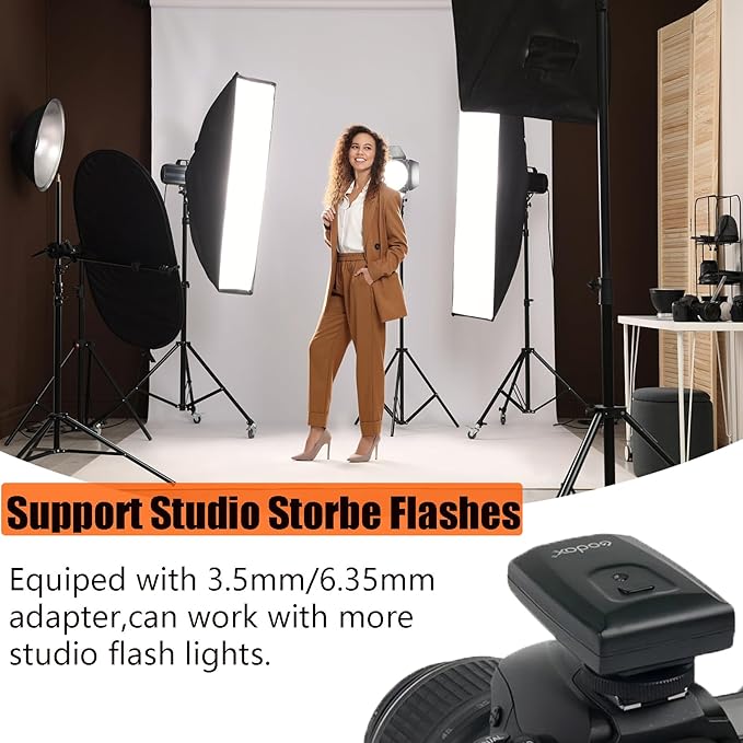 Godox CT-16 Wireless Radio Flash Trigger Receiver Kit,433MHz 2 in 1 Flash Transmitter and Receiver Compatible for Canon Nikon Sony Pentax Olympus DSLR Camera Flash Trigger,Studio Flash Lighting
