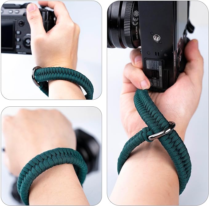 Qiang Ni Camera Wrist Strap - Paracord Quick Release Camera Hand Strap Wrist Lanyard for DSLR or Mirrorless Camera - Turquoise