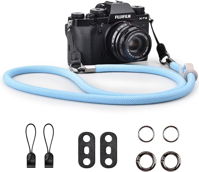 VOVMOEYA Camera Strap Rope,Camera Neck Strap Shoulder Strap for Fujifilm X100VI X100V XS20 XT5 for A6000 A6100 A6400 A6700 A7IV for Canon EOS R6 R10 for Nikon Zf Z5 Z30 - Blue