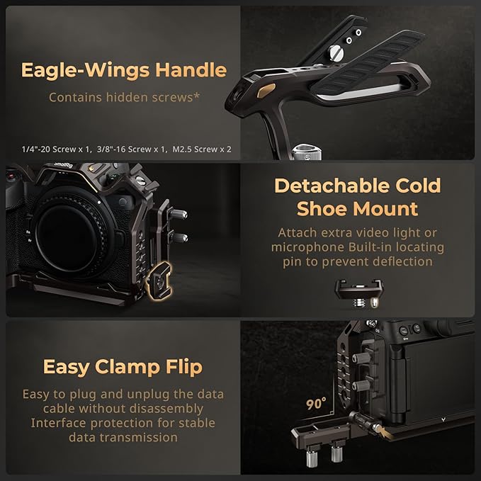 SmallRig Night Eagle Z6III Camera Cage Kit for Nikon Z6 III, Aluminum Alloy Full Cage with Top Handle, with Quick Release Plate for Arca-Swiss and Cold Shoe Mount for Microphone and Light - 4522