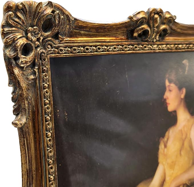 CISOO 8x10 Vintage Picture Frame Antique Ornate Bronze Gold Photo Frame, for Table Top and Wall Display, Decorative Floral Design Retro Home Decor, Photo Gallery Art