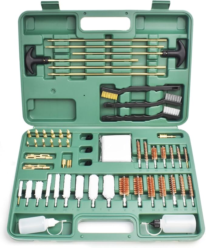 Universal Cleaning Kit for All Guns - Brushes for Pistol, Handgun, Shotgun, Rifle - Elite Brass Rods and Accessories for Men
