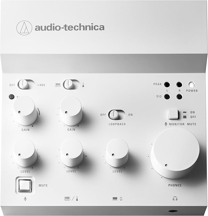 Audio-Technica AT-UMX3 USB Desktop Audio Mixer, White