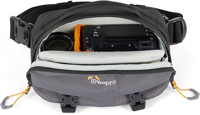 Lowepro Trekker Lite Hp 100, Compact Camera Backpack with Tablet Pocket, Camera Bag for Crop-Sensor Mirrorless, Ultracinch Compression System, Grey
