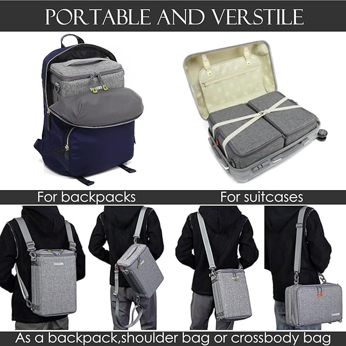 svatin Camera Insert Bag,Shockproof &Pressure-proof Dual Opening Padded Camera Lens Cube Case Backpack,Digital DSLR SLR Mirrorless Cameras Storage,Suitable for mountaineering bags over 20 liters(M)