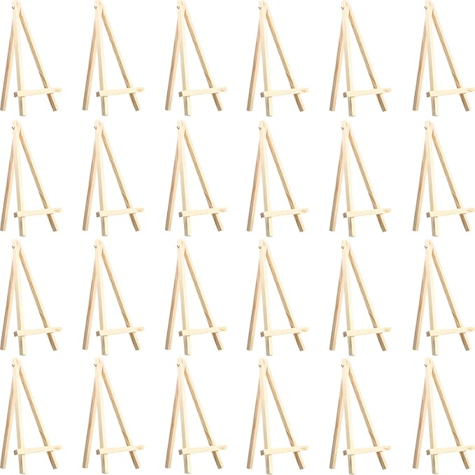 24 Pack Mini Wood Display Easel (8 Inch)