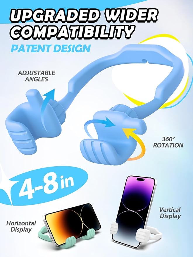 Stocking Stuffers for Men Women Teens Kids Gifts for Men Christmas: Thumbs Up Lazy Phone Stand Holder Funny Gadgets Teenage Boys Girls (Purple+Yellow+Black+White+Green+Grey+Blue+Pink, 8)