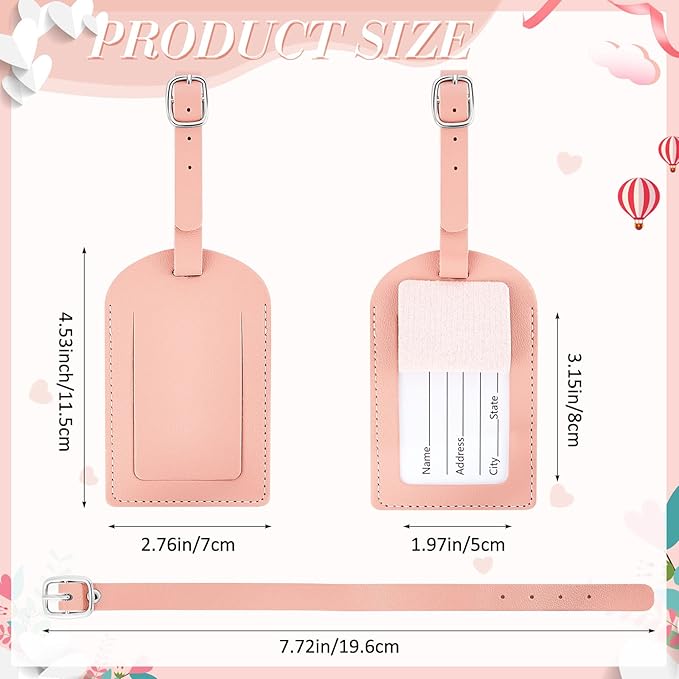 Dunzy 30 Pieces Leather Luggage Tag Women Identifiers Travel Suitcase Tags for Luggage Travel Backpack Bag Wedding Favors Women Men Adults Bulk