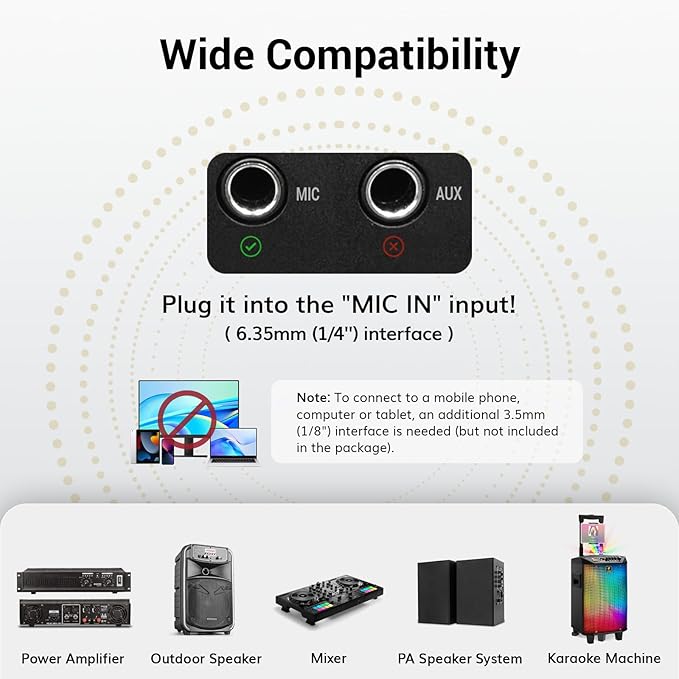 TONOR Wireless Microphones System with 4x10 Channels Cordless Handheld Microfono Inalambrico, UHF Mics with Stable Signal Transmission for Karaoke Singing Party Church Wedding 60 m/200ft Red
