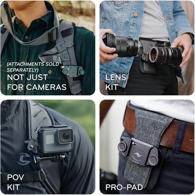 Peak Design Capture Camera Clip V3, Ocean with Plate, Holds DSLR, Compact and Point and Shoot Bodies, Secure, Stable and Accessible, Attaches to Straps and Belts, Quick Release, 200 lb Capacity