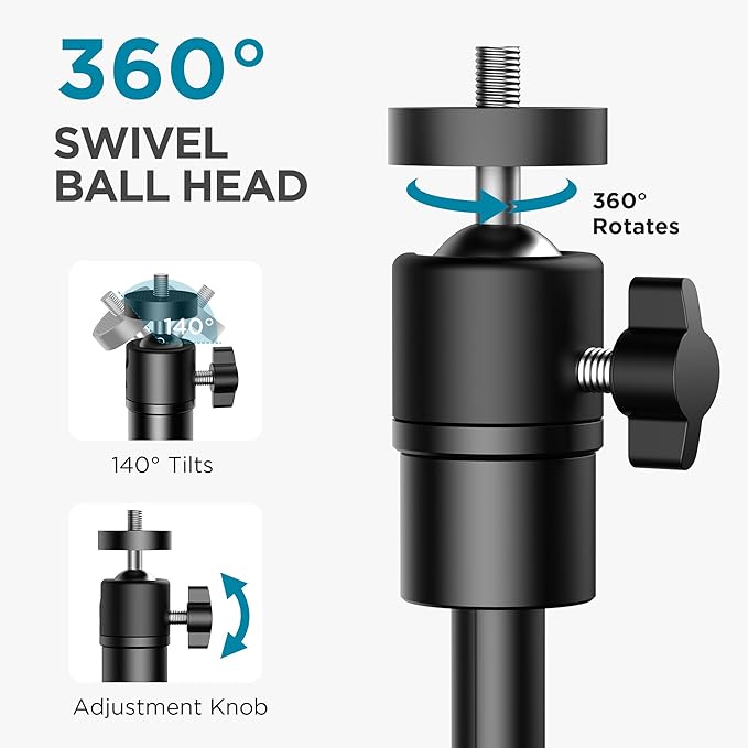 InnoGear Webcam Stand, 31" Telescopic Webcam Mount Vlogging Stick with Phone Holder Web Cam Stand for Logitech Webcam C922 C930e C920S C920 C615 C960 C920x BRIO 4K NexiGo N60, Phones, Cameras