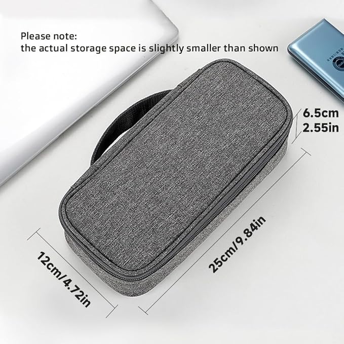 Teskyer Tech Organizer Pouch – Portable Waterproof Electronics Bag with Compartments for Cables, Chargers, Earbuds & Phone (Dark Grey)