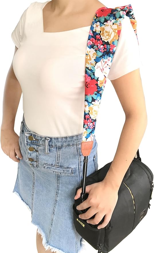 Alled Camera Neck Shoulder Belt Strap, Chevron Scarf Vintage Print Soft Coloful Camera Straps for Women/Men for DSLR/SLR/Nikon/Canon/Sony/Olympus/Samsung/Pentax ETC