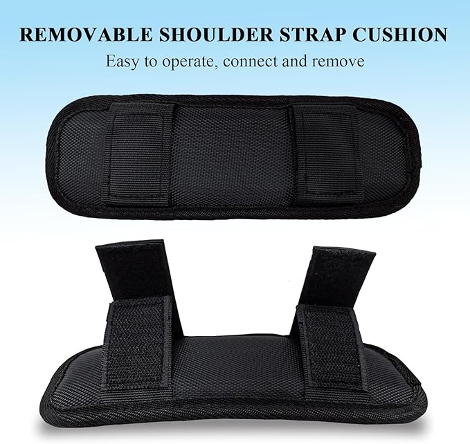 Soft Shoulder Strap Pad, Breathable & Removable Backpack Strap Pads for Bag Strap（1PCS-Black）