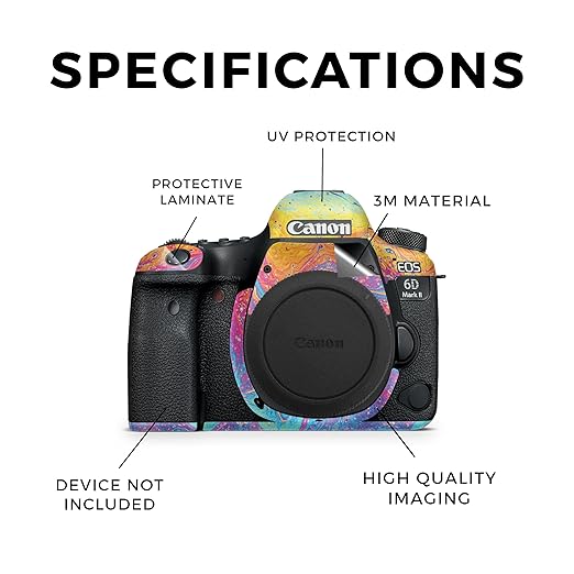 Glossy Glitter Camera Skin Compatible with Canon EOS 6D Mark II Camera (2017) - Paint Currents - Premium 3M Vinyl Protective Wrap Decal Cover - Easy to Apply | Crafted in The USA by MightySkins