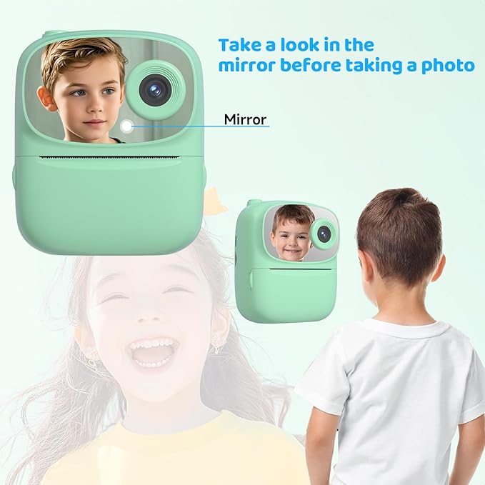 Kids Instant Print Camera 2025, 32GB Memory, Dual Lens with 2.4-Inch Screen and 1080p HD, Nice Gift for Boys and Girls Ages 4-13, Ideal for Toddlers and Teenagers