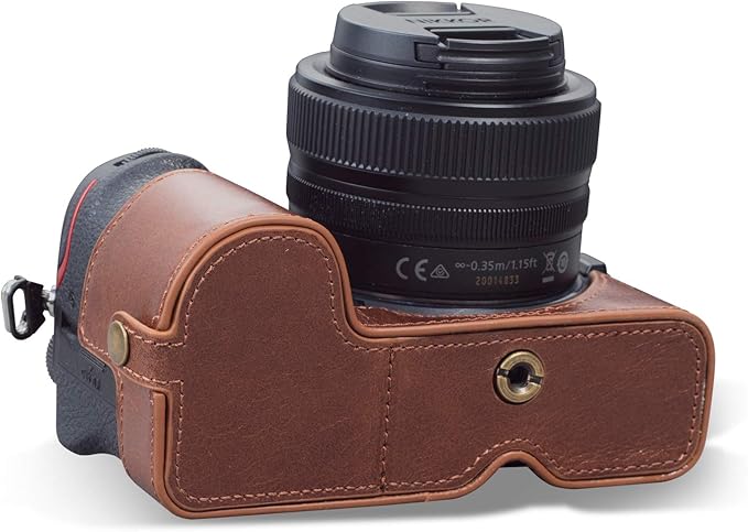MegaGear MG1945 Ever Ready Genuine Leather Camera Half Case Compatible with Nikon Z5 - Brown