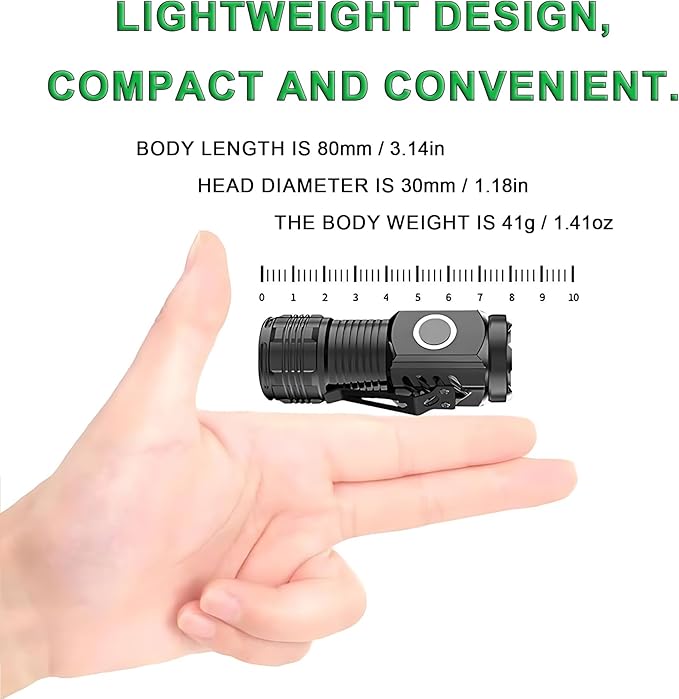ABUNRO Rechargeable Flashlights 4 Pack, Mini Flashlight High Lumens 3 LED Emergency Handheld Flashlight, 5-Modes Mini Rechargeable Flashlight for Camping Biking Hiking Outdoor Home Emergency