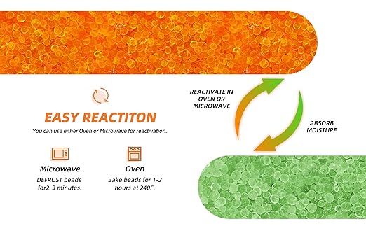 Adsorbco Rechargeable 200 Gram 10 Packs Desiccant, Indicating Silica Gel Packets, Moisture Absorbers for Storage, Gun Safe Dehumidifiers