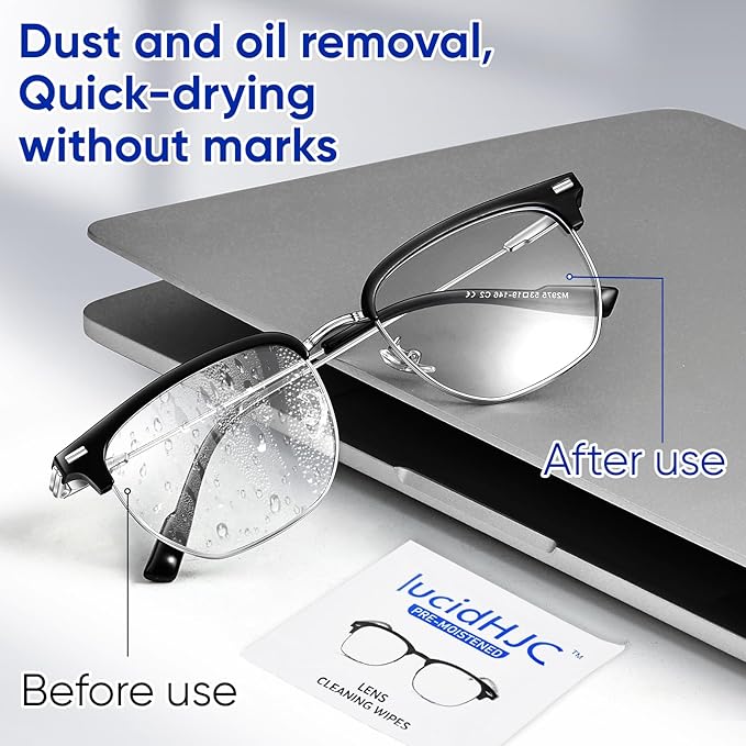 LucidHJC lens wipes for eyeglasses/camera lenses ,and screens of cellphones/ laptops /computers .Cleaning spots or dirts. Wrapped individually paper wipes, Count 200
