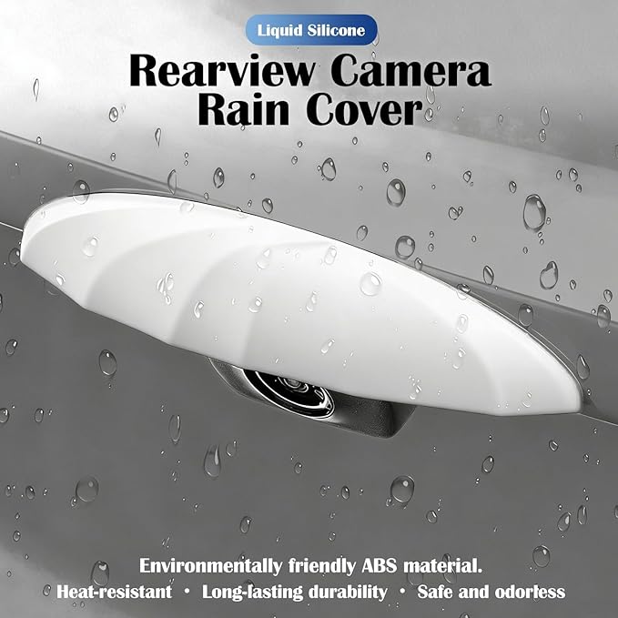 Car Reverse Camera Rain Shield - Wide Design Silicone Cover, Anti-Rain Protection for Clear Rear View