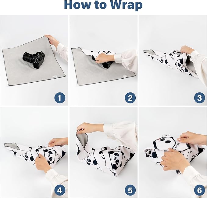 Walking Way Protective Wrap, Self-Adhesive Magic Cloth Camera Wrap, Storage Cloth, Anti-Scratch, Dustproof, Washable Lens Pouch for DSLR, Smartphones, Laptops, Cosmetic