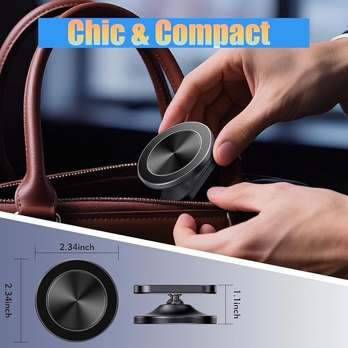 Magnetic Phone Holder for Gym & Golf, 360° Adjustable Ball Joint Strong Magnet Base Mount, Dual Magnetic Phone Mount for MagSafe iPhone 12-17 Series