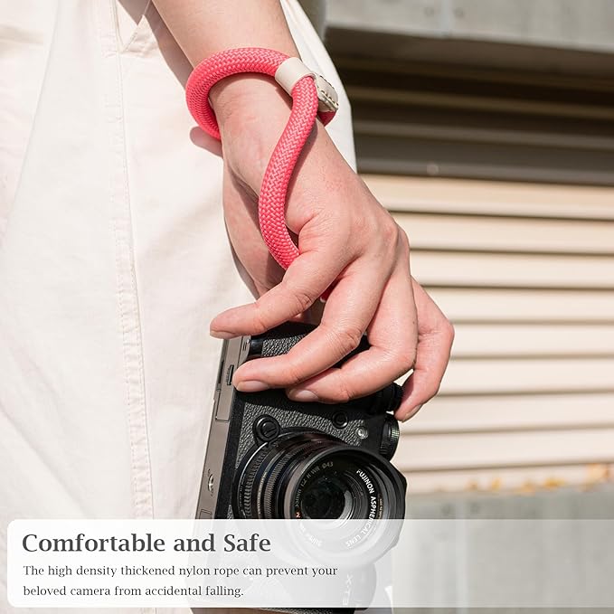 VOVMOEYA Rope Camera Wrist Strap for Sony Fujifilm Nikon Canon DSLR - Hand Strap - Pink