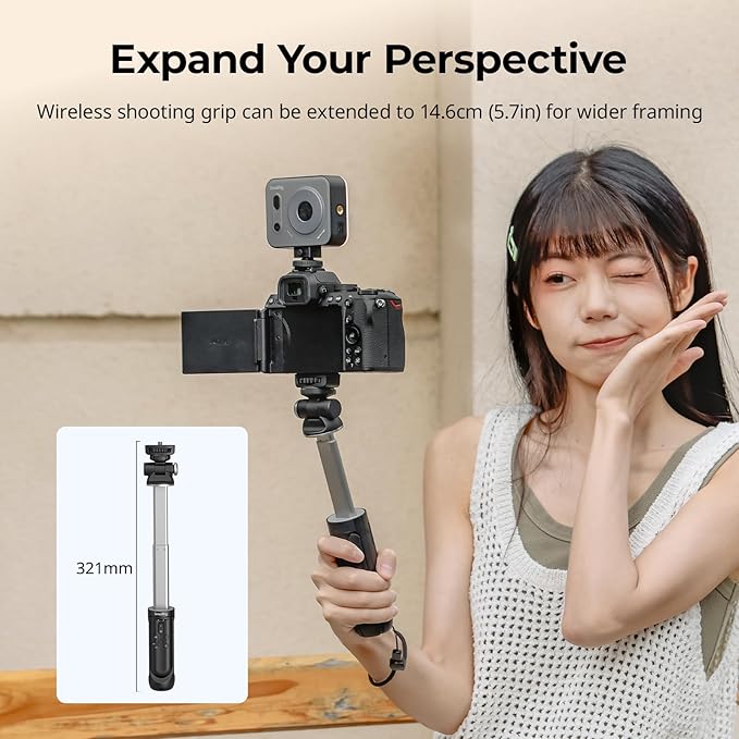 SMALLRIG SR-RG2 Multifunctional Wireless Shooting Grip, Adjustable Selfie Stick, Remote Control Camera, Compatible with Some Cameras for Nikon/for Canon/for Sony, for Vlogging, Live Streaming-4551