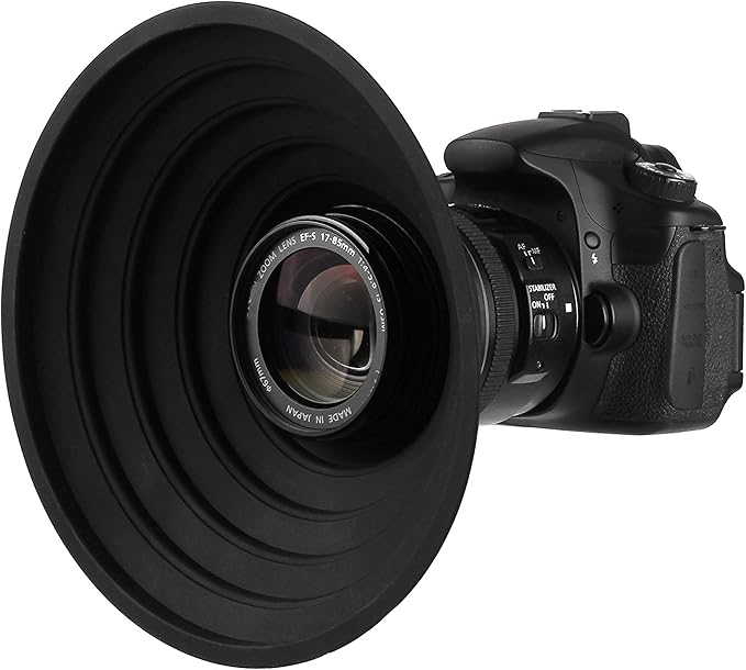 Camera Lens Hood Collapsible Reversible Filter Thread Rubber Digital Hood DSLR Cap Shade (For 70-90mm Lens)