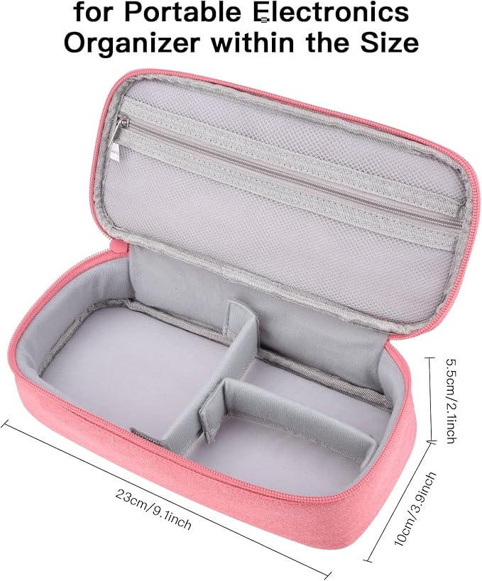 Cord Organizer Travel Case, Electronics Organizer Pouch Bag for Cable & Charger (Pink)
