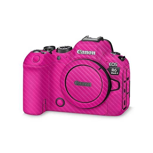 Carbon Fiber Camera Skin Compatible with Canon EOS R6 Mark II Camera (2022) - Solid Hot Pink - Premium 3M Vinyl Protective Wrap Decal Cover - Easy to Apply | Crafted in The USA by MightySkins